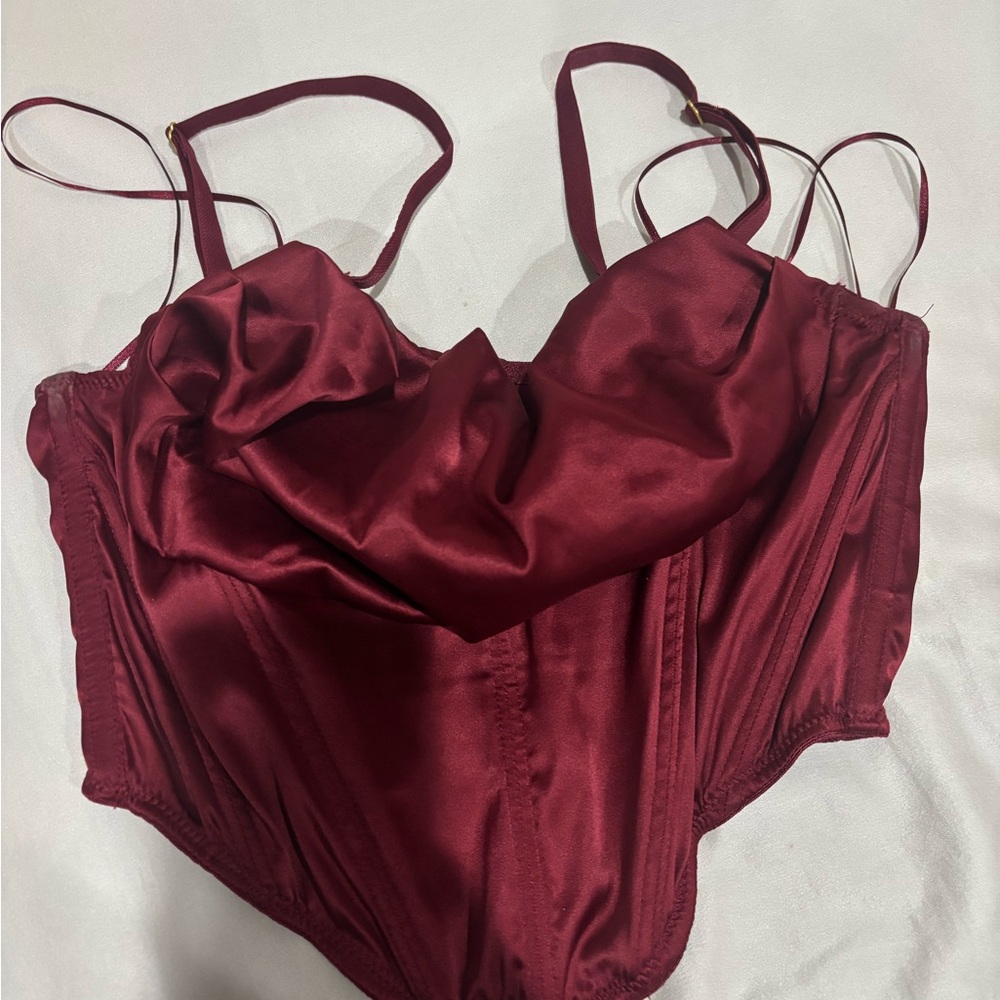 Urban Outfitters Red Satin Bra